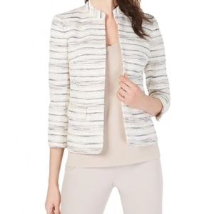 Anne Klein Collarless Striped Blazer